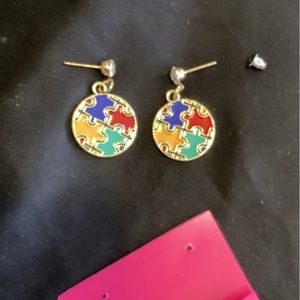 Autism awareness earrings